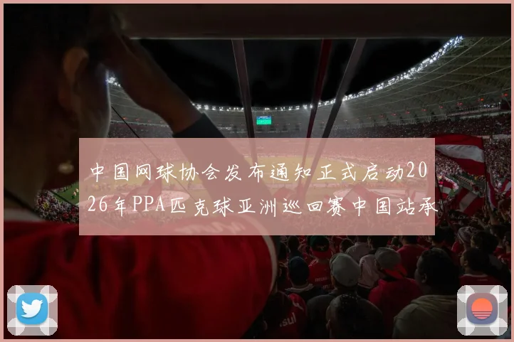 中国网球协会发布通知正式启动2026年PPA匹克球亚洲巡回赛中国站承办征集工作